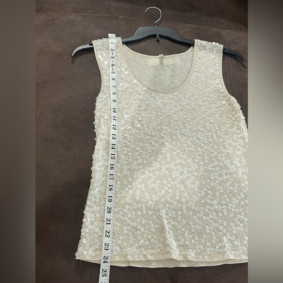NWT J. Crew Women’s XS Ivory Sequin Sleeveless Blouse - Picture 5 of 6